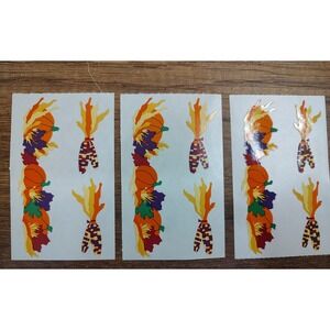Vtg Mrs Grossman's Stickers Fall Corn Husk Pumpkin Thanksgiving 3 Full Mods S279